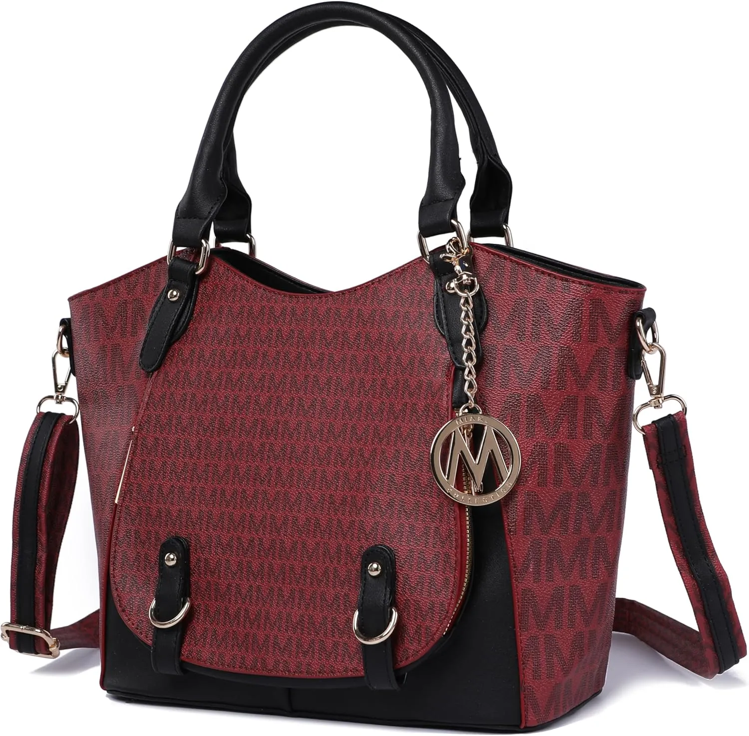 MKF Collection Shoulder Bag for Women, PU Leather Pocketbook Top-Handle Crossbody Purse Tote Satchel Handbag By Mia K