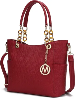 MKF Collection Shoulder Bag for Women, PU Leather Pocketbook Top-Handle Crossbody Purse Tote Satchel Handbag