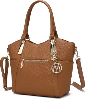 MKF Collection Tote Satchel Handbag for Women: PU Leather Shoulder Bag – Top-Handle Purse, Ladies Pocketbook By Mia K
