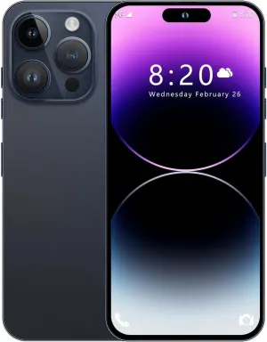 MMY I14 Pro MAX Unlocked Cell Phone, Long Battery Life 6.82" HD Screen Unlocked Phones, 6 256GB Android 13 Smartphone with 128G Memory Card, Dual SIM/Fingerprint Lock/Face ID/GPS (Blue Titanium)