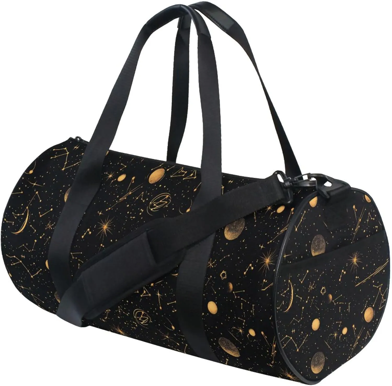 MNSRUU Sports Duffel Bags, Yellow Moon Star Galaxy Athletic Gym Bag Overnight Workout Travel Tote Luggage for Men Women Yoga