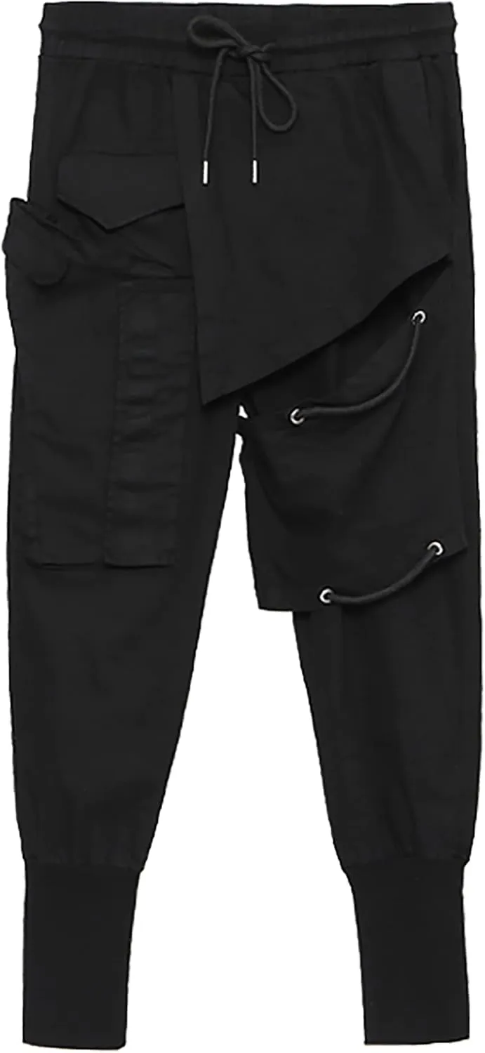 MOKEWEN Men's Jogger Cargo Techwear Streetwear Ankle Casual Harem Pants with Pocket