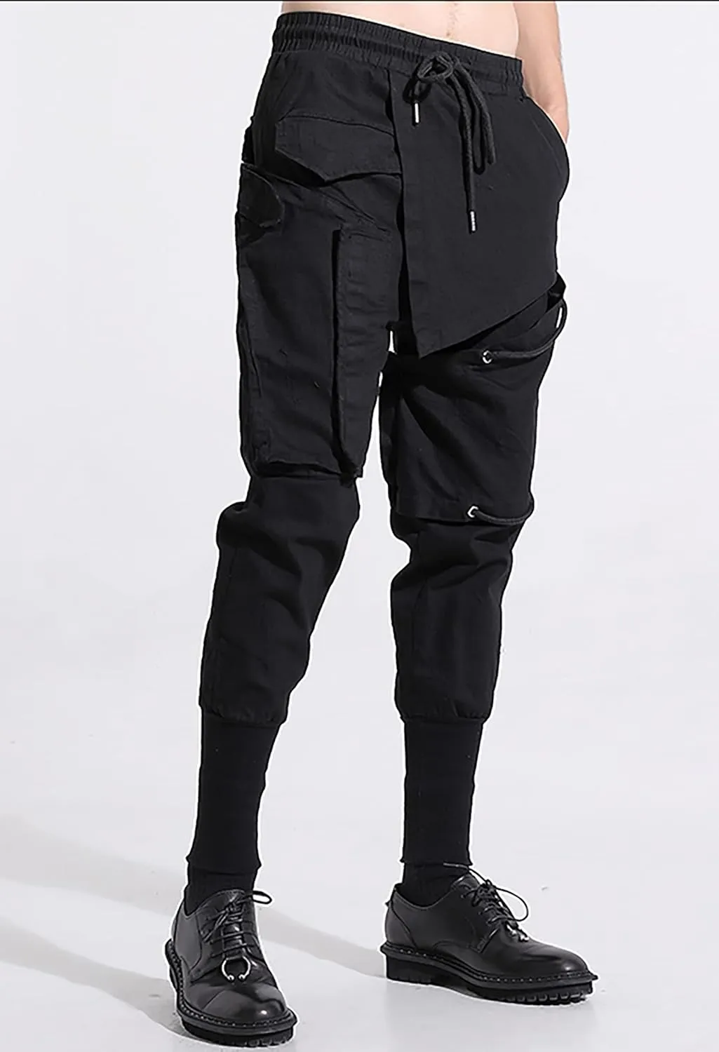 MOKEWEN Men's Jogger Cargo Techwear Streetwear Ankle Casual Harem Pants with Pocket