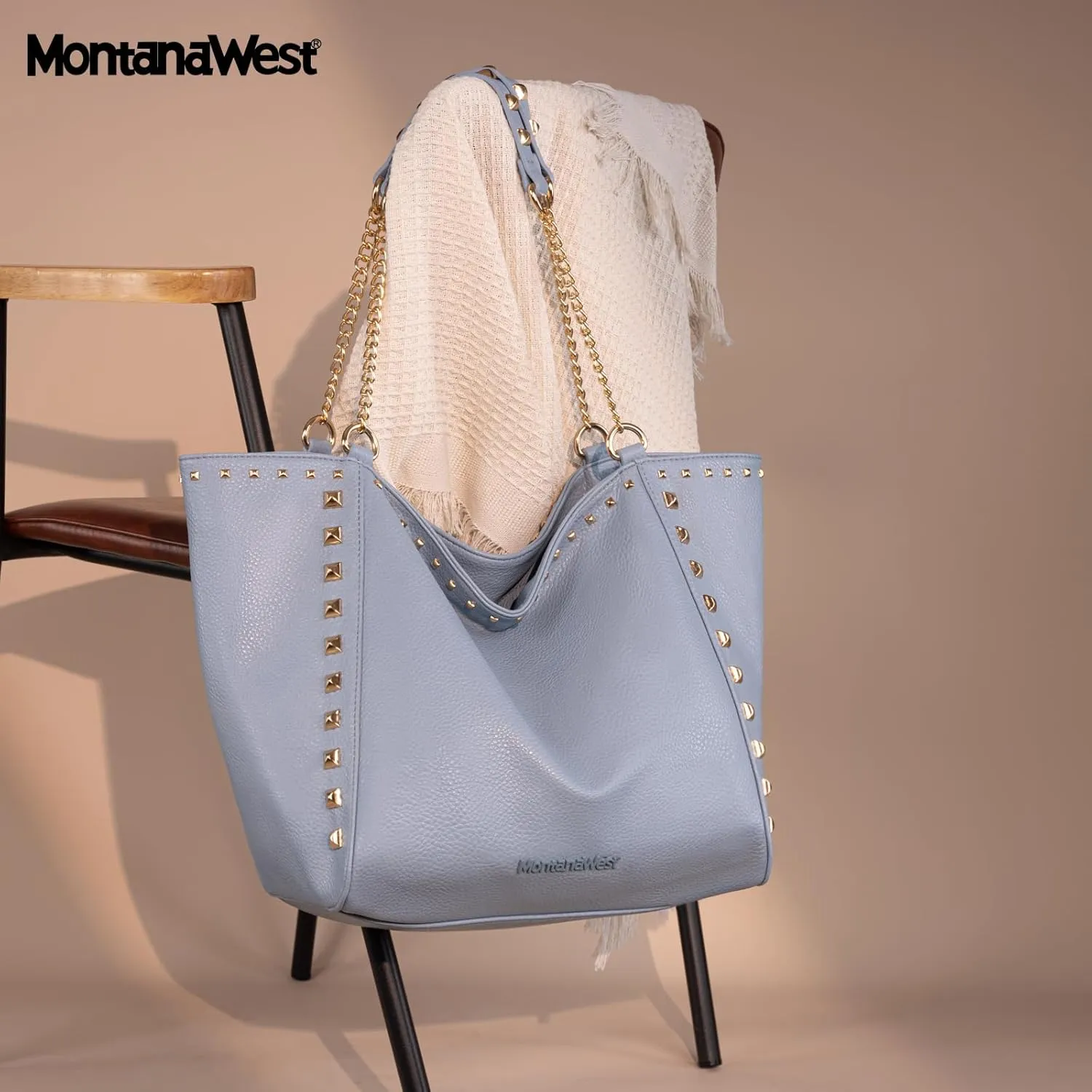 Montana West Large Tote Bag for Women Oversized Shoulder Purses with Chain Handbags
