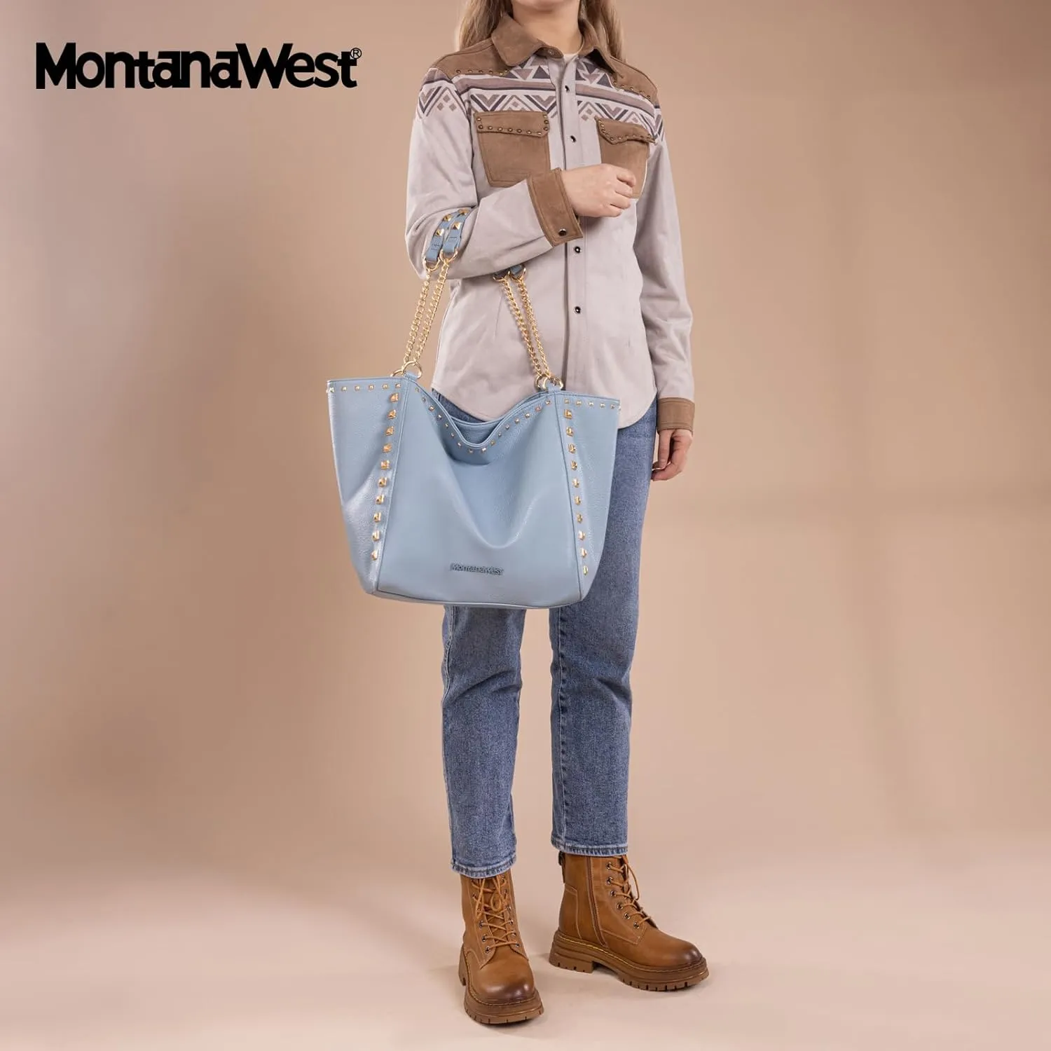 Montana West Large Tote Bag for Women Oversized Shoulder Purses with Chain Handbags
