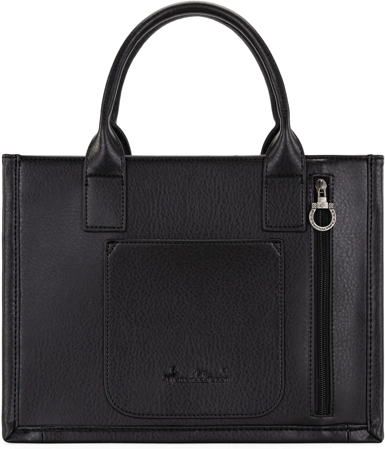 Montana West Longhorn Whipstitch Western Top Handle Tote Bag with Card Wallet Set