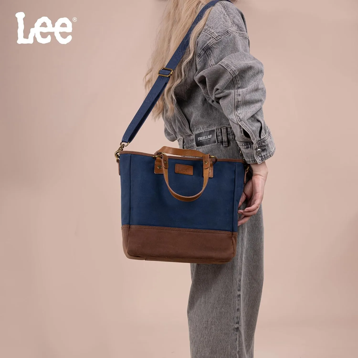 Montana West x Lee Waxed Canvas Tote Bag for Women Top-Handle Handbag Shoulder Bag with Adjustable Detachable Wide Strap