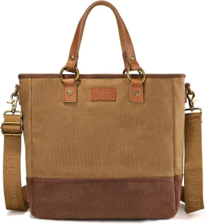 Montana West x Lee Waxed Canvas Tote Bag for Women Top-Handle Handbag Shoulder Bag with Adjustable Detachable Wide Strap