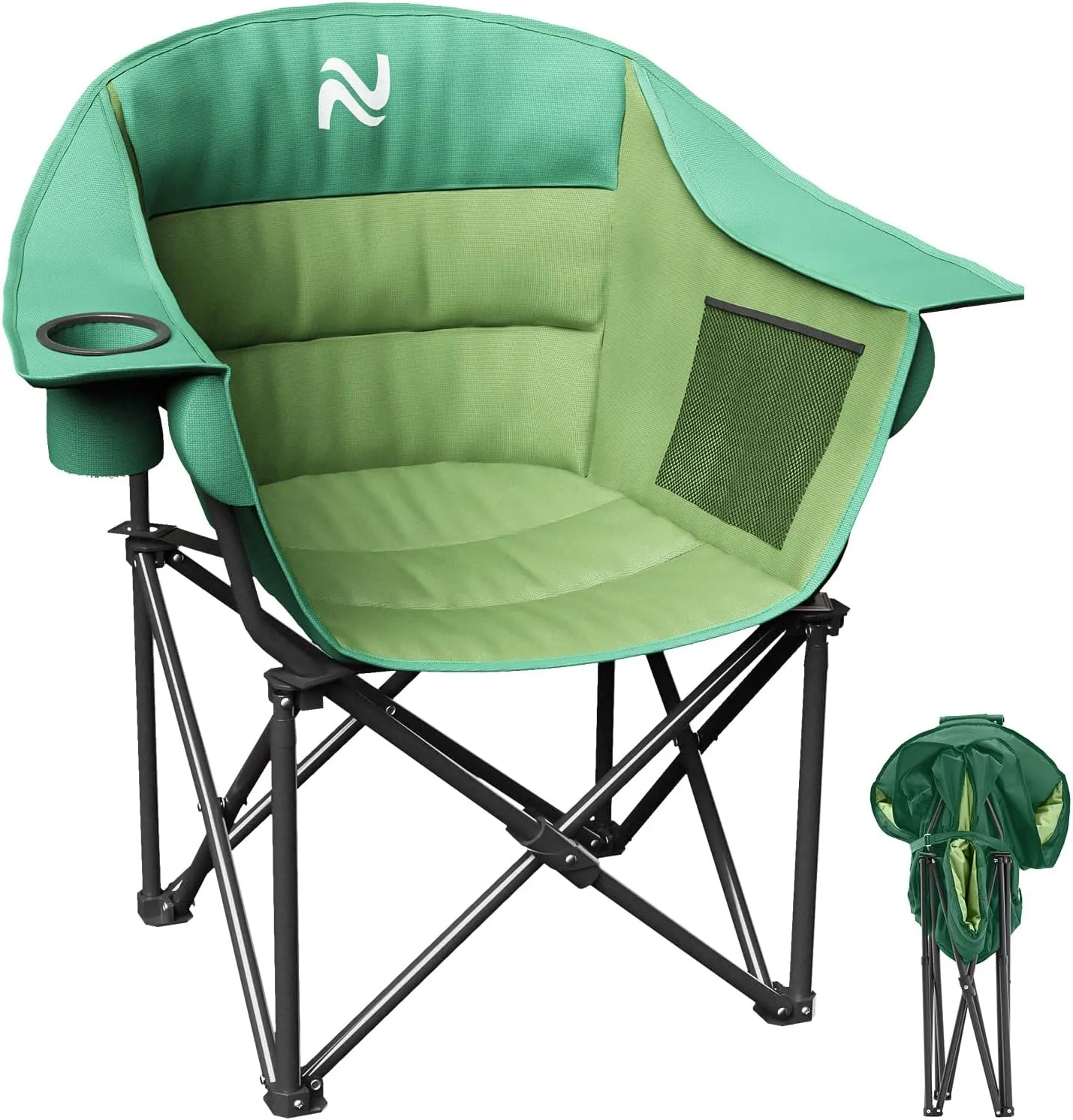 MOPHOTO Folding Camping Chair, Portable Camping Chairs for Adults, Fully Padded Folding Chairs Outdoor Sports, Lawn Chair Patio Lounge Chairs 400 LBS Capacity