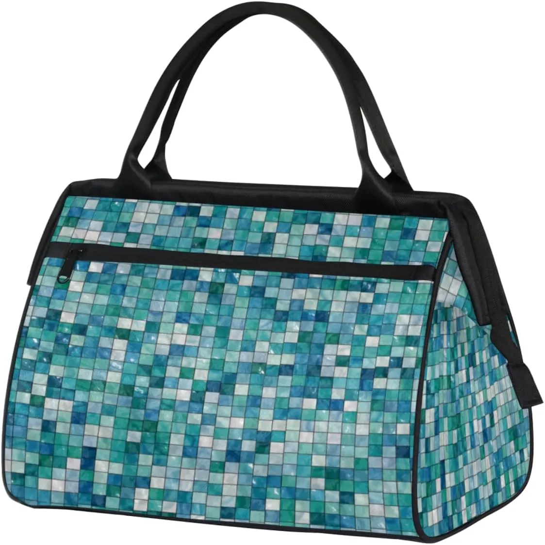 Mosaic Background Tiles Texture Travel Duffel Bag Sports Travel Duffel Bag Waterproof Durable Large Gym Tote Bag Weekender Overnight Bag for Women Travel Gym Yoga