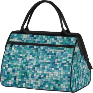 Mosaic Background Tiles Texture Travel Duffel Bag Sports Travel Duffel Bag Waterproof Durable Large Gym Tote Bag Weekender Overnight Bag for Women Travel Gym Yoga