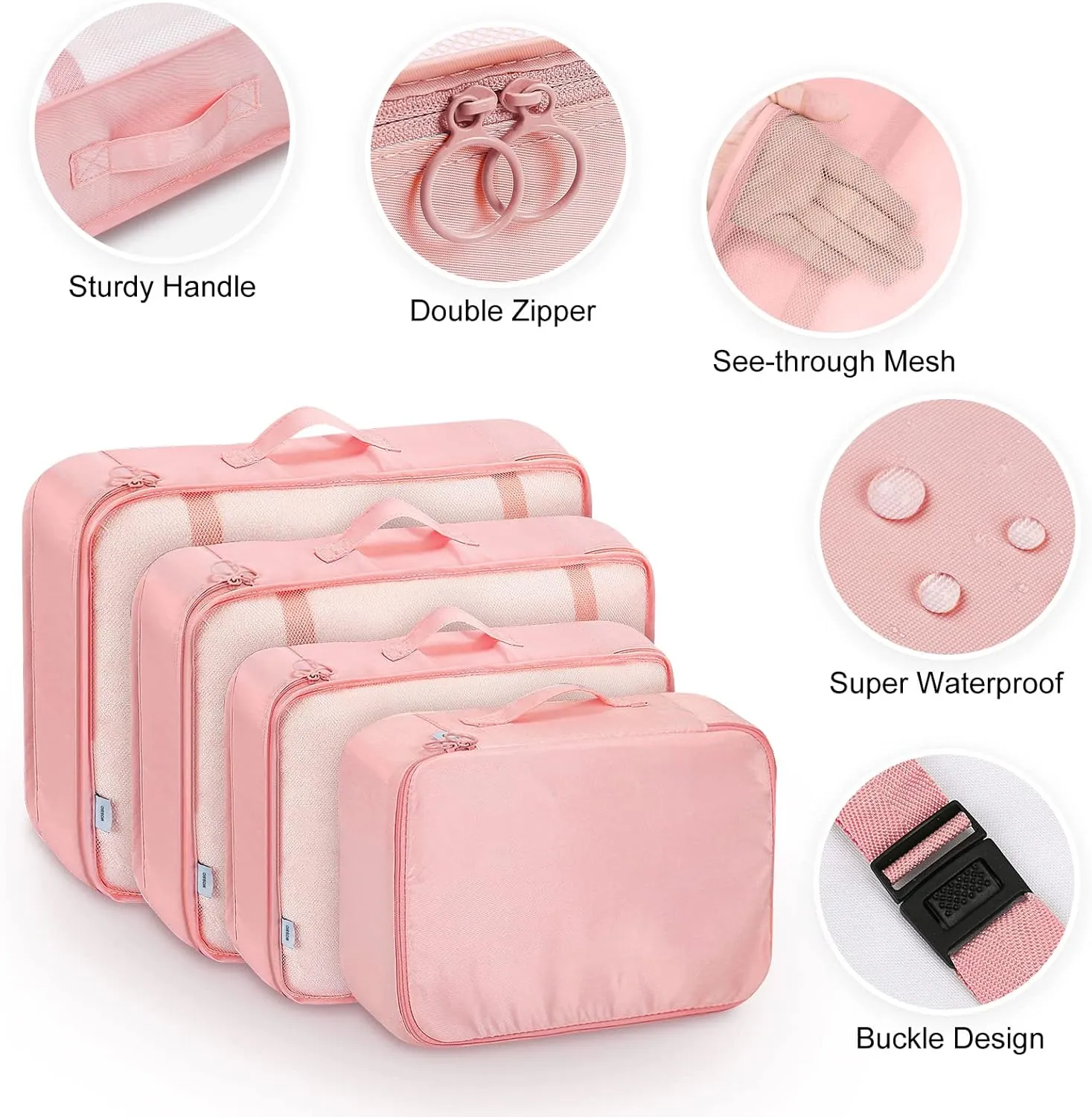 Mossio 8 Set Packing Cubes with Shoe Bag - Travel Luggage Organizer for Suitcase Clothes Storage Bag