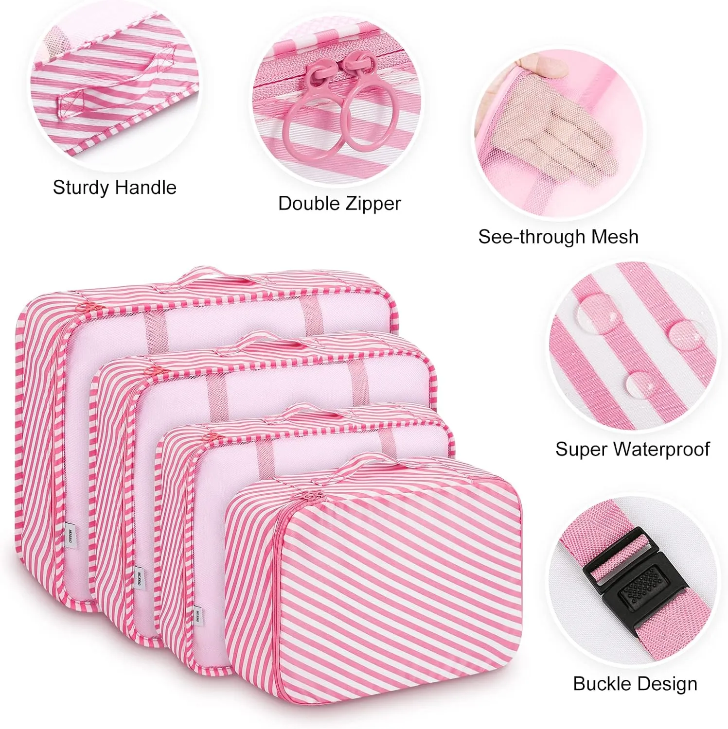 Mossio 9 Set Packing Cubes with Shoe Bag & Electronics Bag - Luggage Organizers Suitcase Travel Accessories