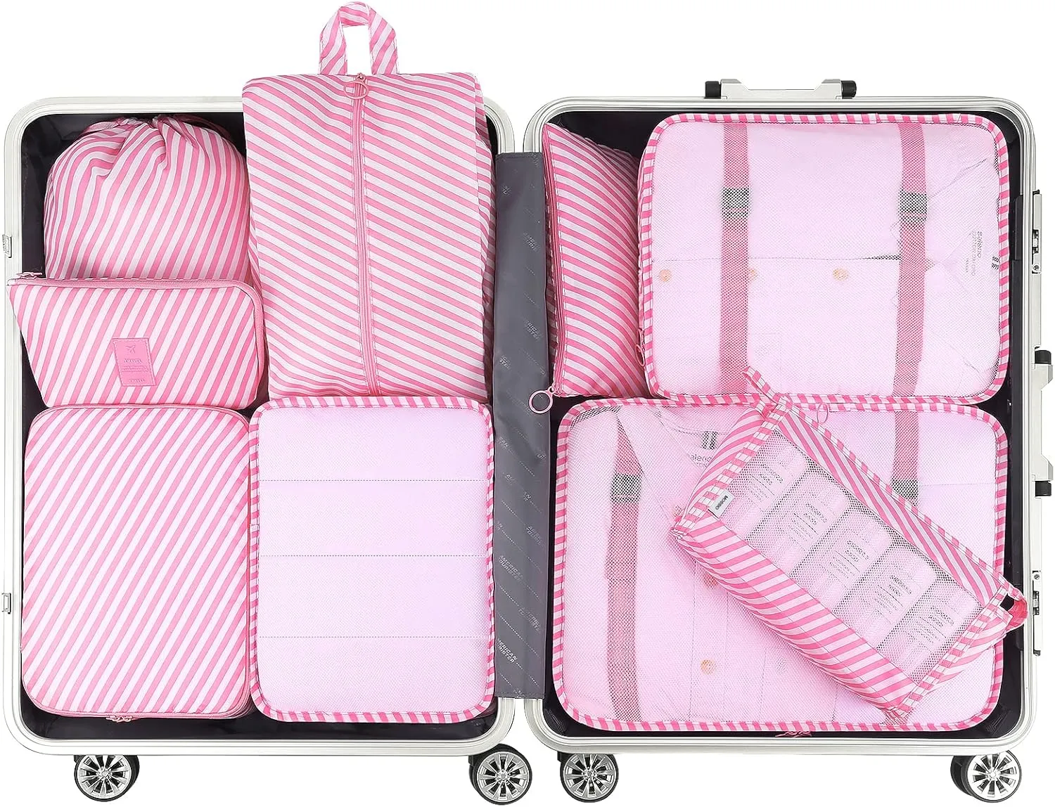 Mossio 9 Set Packing Cubes with Shoe Bag & Electronics Bag - Luggage Organizers Suitcase Travel Accessories