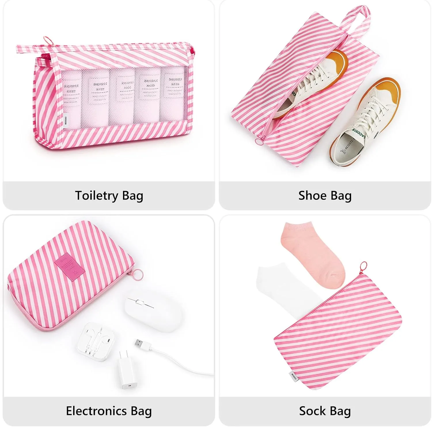Mossio 9 Set Packing Cubes with Shoe Bag & Electronics Bag - Luggage Organizers Suitcase Travel Accessories