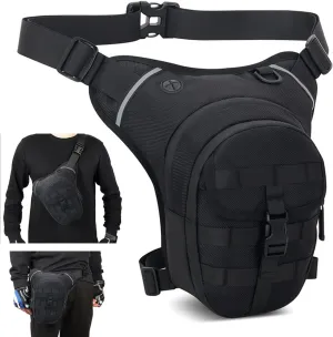 Motorcycle Leg Bag, Thigh Bag With Leg Strap, Multifunctional Storage, Drop Leg Bag for Motorcycle, Bicycle, Horse Riding, Hiking, Camping, Fishing, Hunting, Outdoor Travel (black)