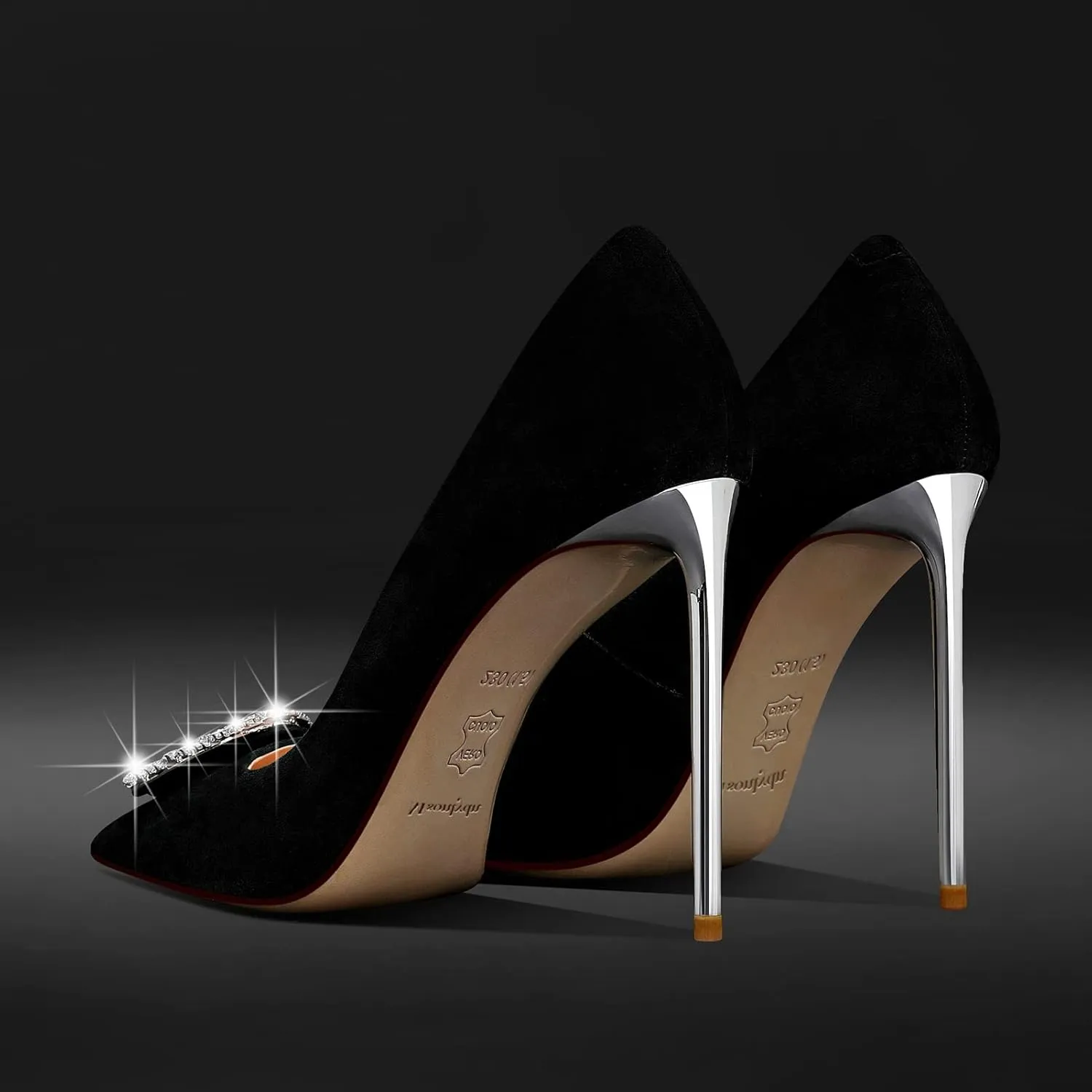 MSONLYDN High Heels Work Pointed Suede High Heels Pointy Pumps Heels Business Close Toe Pumps Casual d'Orsay 4.13 inch