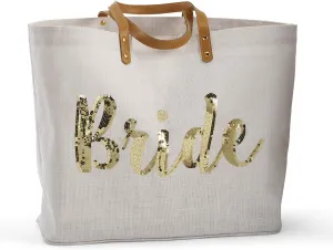 'Mud Pie 8613230 ''Bride Gold Sequin Tote'