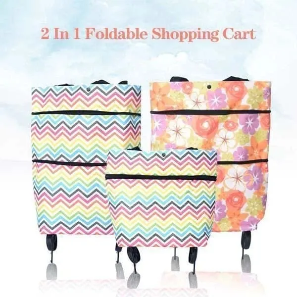 Multi-functional Foldable Trolley Tote Bag Multi-device compatible Shopping