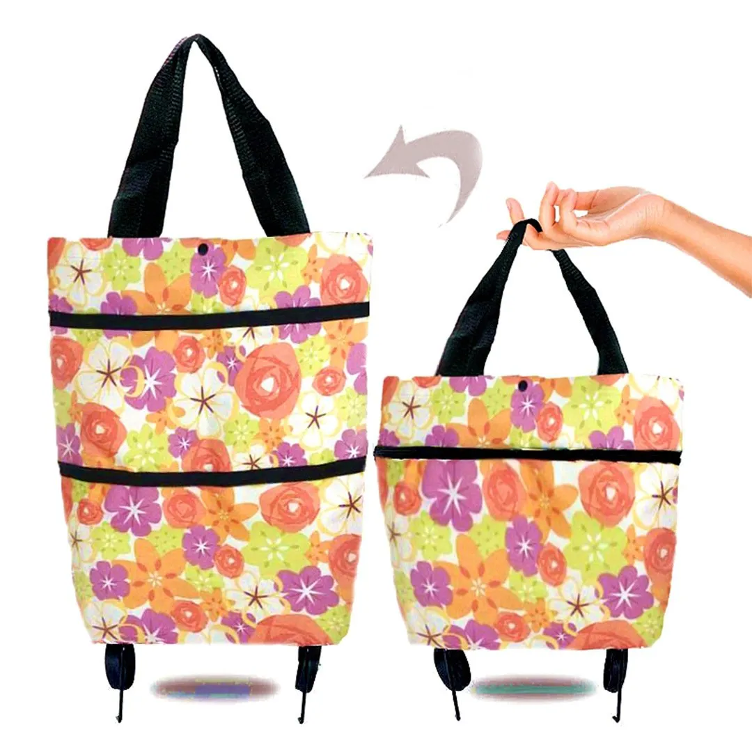 Multi-functional Foldable Trolley Tote Bag Multi-device compatible Shopping