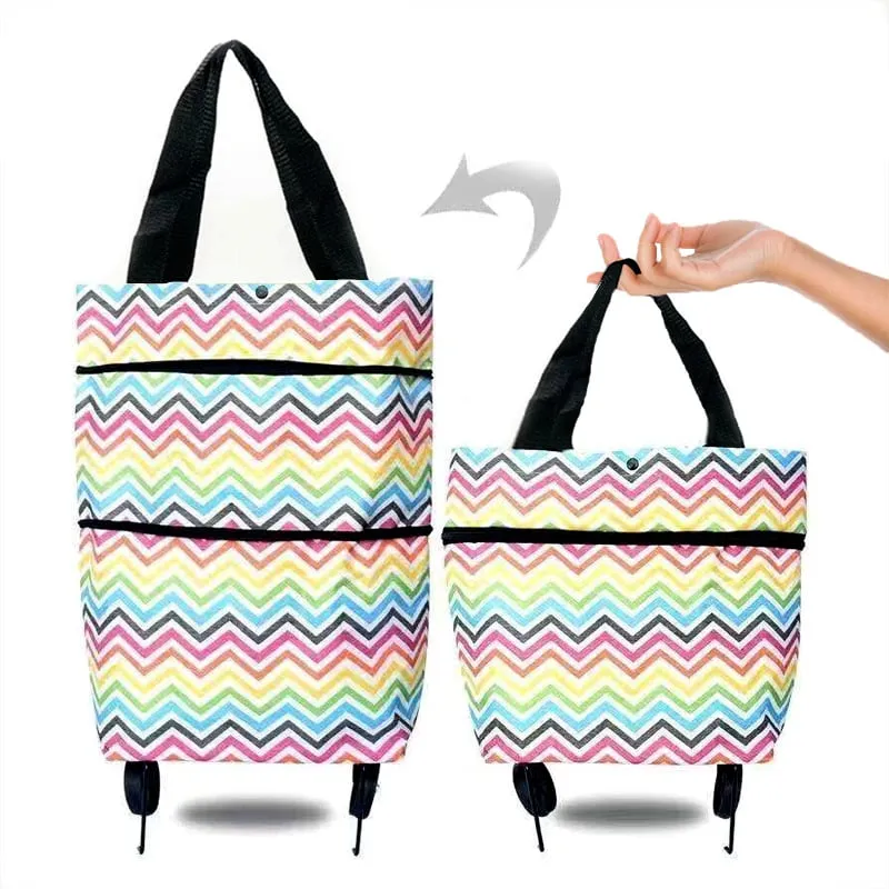 Multi-functional Foldable Trolley Tote Bag Multi-device compatible Shopping
