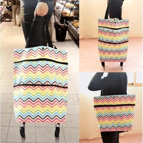 Multi-functional Foldable Trolley Tote Bag Multi-device compatible Shopping