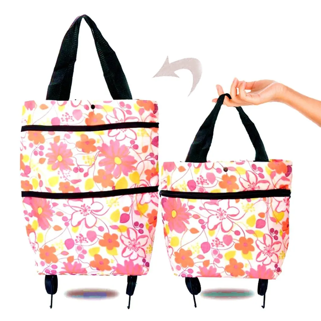 Multi-functional Foldable Trolley Tote Bag Multi-device compatible Shopping