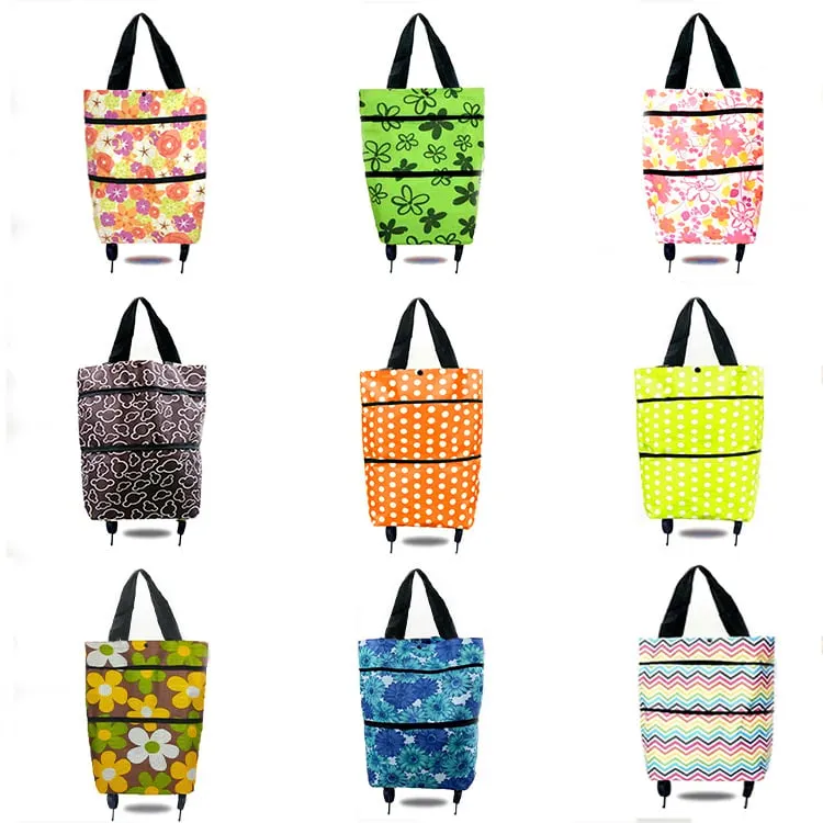 Multi-functional Foldable Trolley Tote Bag Multi-device compatible Shopping