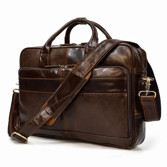 Multi-functional Men Cow Bag Laptop Male Briefcase Bag MAHEU Leather Genuine Leather Bag Men PC Smart-connected 15.6" Briefcase Doctor Cowhide Computer Lawyer