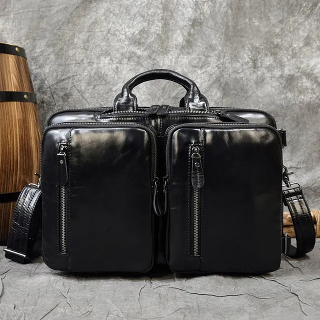 Multi-functional Men Cow Bag Laptop Male Briefcase Bag MAHEU Leather Genuine Leather Bag Men PC Smart-connected 15.6" Briefcase Doctor Cowhide Computer Lawyer