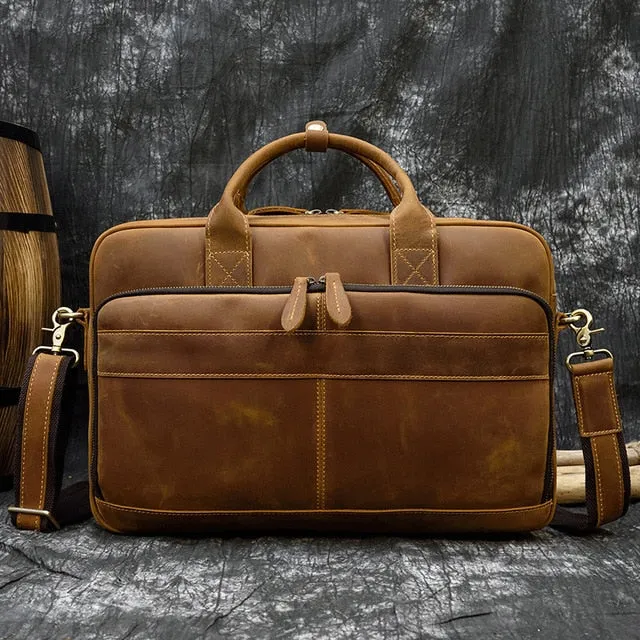 Multi-functional Men Cow Bag Laptop Male Briefcase Bag MAHEU Leather Genuine Leather Bag Men PC Smart-connected 15.6" Briefcase Doctor Cowhide Computer Lawyer