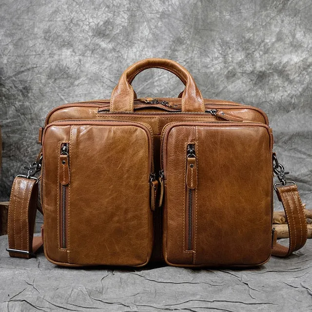 Multi-functional Men Cow Bag Laptop Male Briefcase Bag MAHEU Leather Genuine Leather Bag Men PC Smart-connected 15.6" Briefcase Doctor Cowhide Computer Lawyer