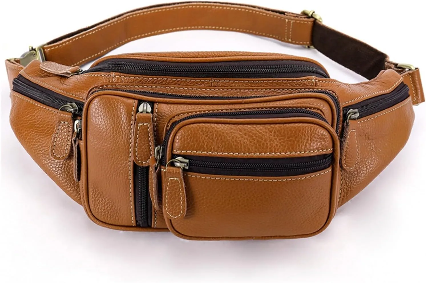 Multi-functional Men's Waist Pack Outdoor Casual Chest Bag Single Shoulder Crossbody Bag(white-Patch five-pointed star4)