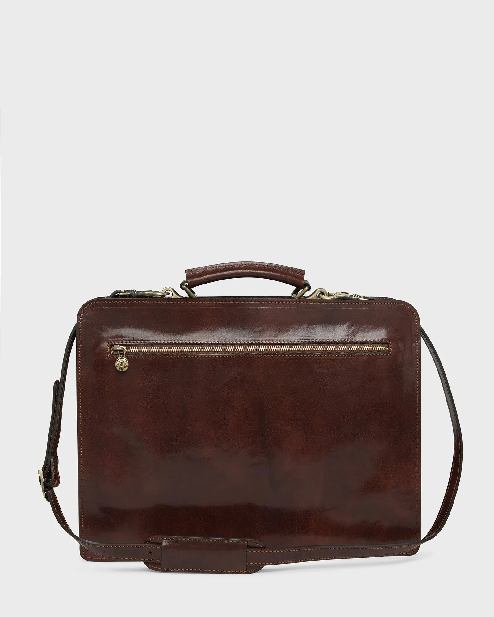 Munich Brown - Leather Briefcase double compartments