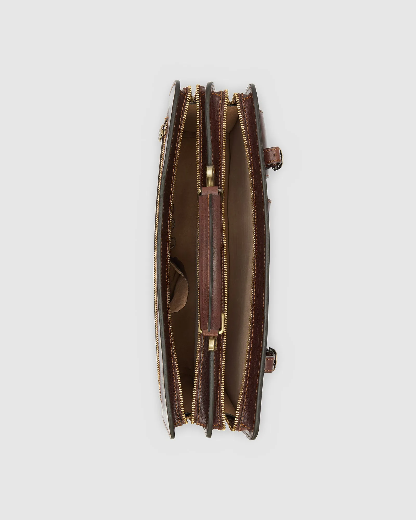 Munich Brown - Leather Briefcase double compartments