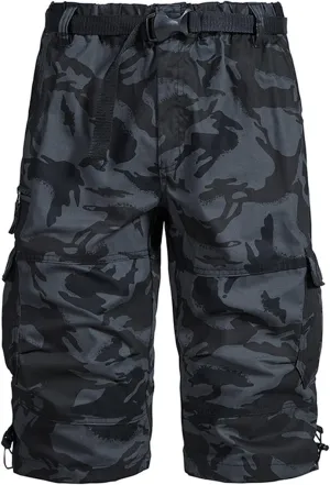 Muscularfit Cargo Shorts for Men Relaxed Fit Big and Tall Multi Pockets Solid Tooling Shorts Summer Fashion Athletic Shorts