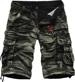 Muscularfit Cargo Shorts Men Big and Tall Multi Pocket Cotton Shorts Vintage Tooling Shorts Summer Outdoor Athletic Shorts