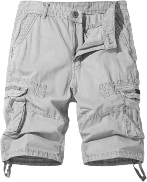 Muscularfit Mens Cargo Shorts Lightweight Multi Pockets Buckle Zipper Tooling Shorts Big and Tall Athletic Gym Workout Shorts