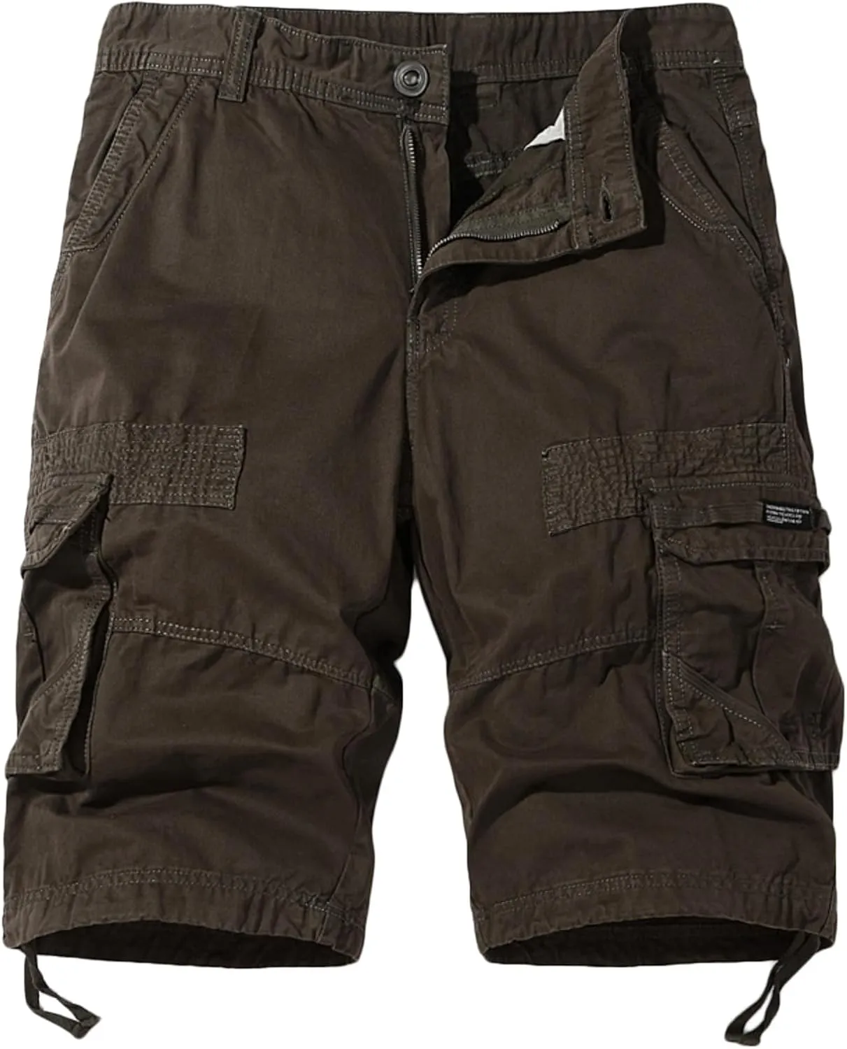 Muscularfit Mens Cargo Shorts Lightweight Multi Pockets Buckle Zipper Tooling Shorts Big and Tall Athletic Gym Workout Shorts