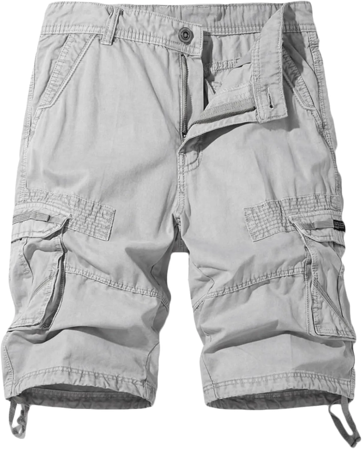 Muscularfit Mens Cargo Shorts Lightweight Multi Pockets Buckle Zipper Tooling Shorts Big and Tall Athletic Gym Workout Shorts