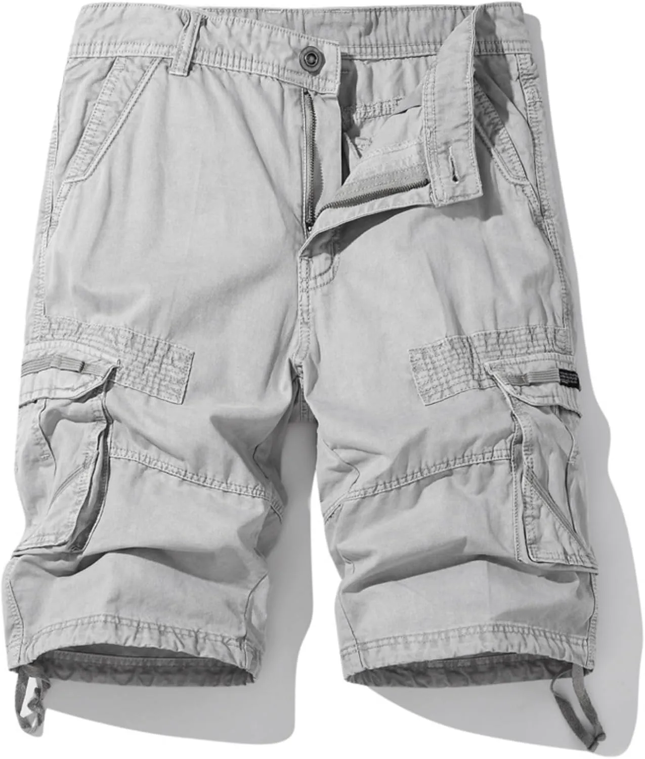 Muscularfit Mens Cargo Shorts Lightweight Multi Pockets Buckle Zipper Tooling Shorts Big and Tall Athletic Gym Workout Shorts