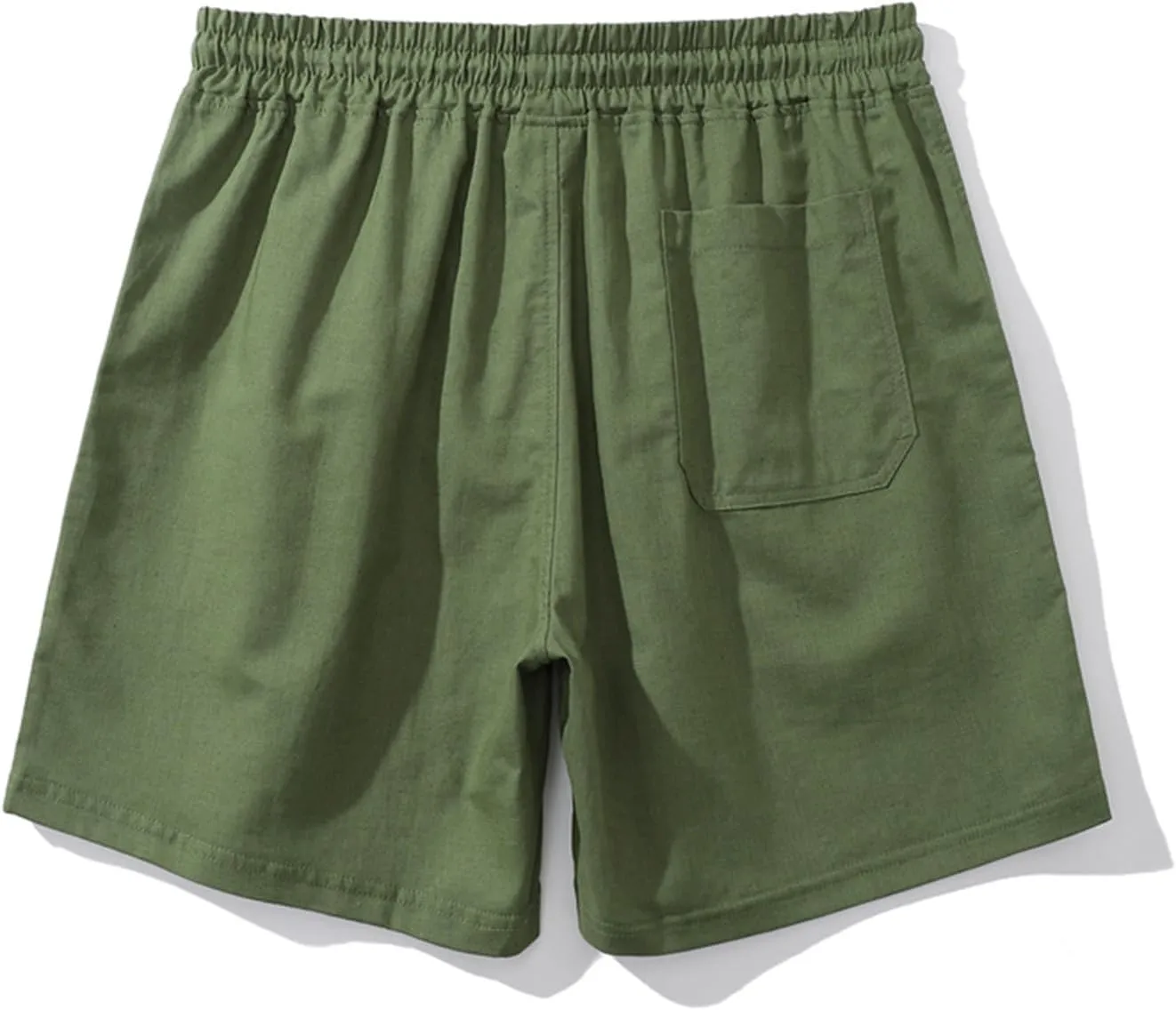 Muscularfit Mens Stretch Shorts Summer Causal Elastic Waist Drawstring Cotton Linen Shorts Loose Fit Solid Gym Beach Shorts