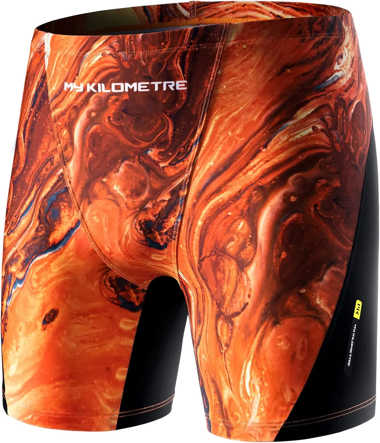 MY KILOMETRE Men's Square Leg Swimsuits Briefs Quick Dry Durable Athletic Swim Jammers for Training Swimming