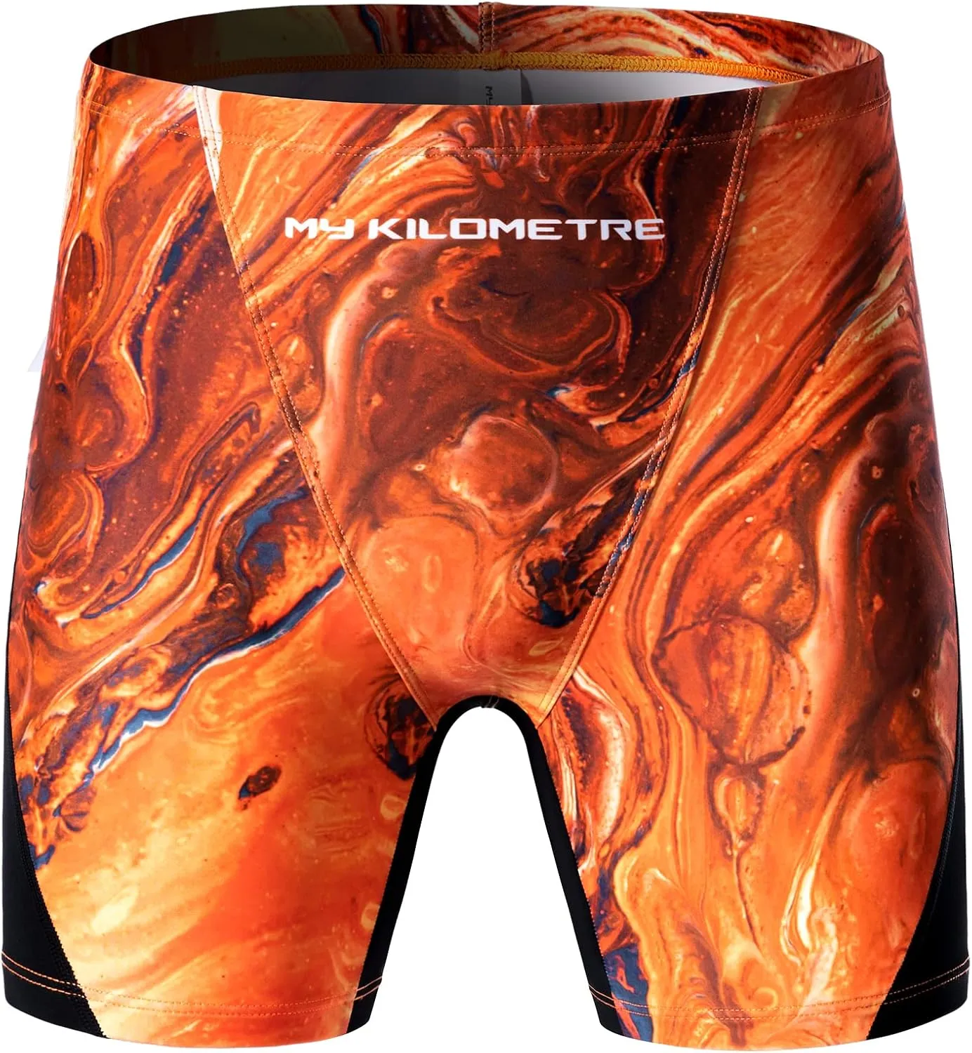 MY KILOMETRE Men's Square Leg Swimsuits Briefs Quick Dry Durable Athletic Swim Jammers for Training Swimming