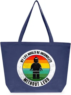 My Life Would Be Incomplete Cotton Tote Bag - Retro Large Tote Bag - Toy Art Shopping Bag