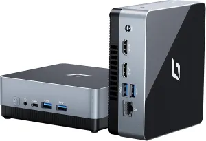 Nano J1 Linux Mini PC, Intel N5095A Quad-Core, Small Desktop Computers with 16GB RAM, 1TB PCIe SSD, 4K Dual Display, WiFi, Type-C, RJ45, VESA, Ubuntu OS for Business/Home/Office