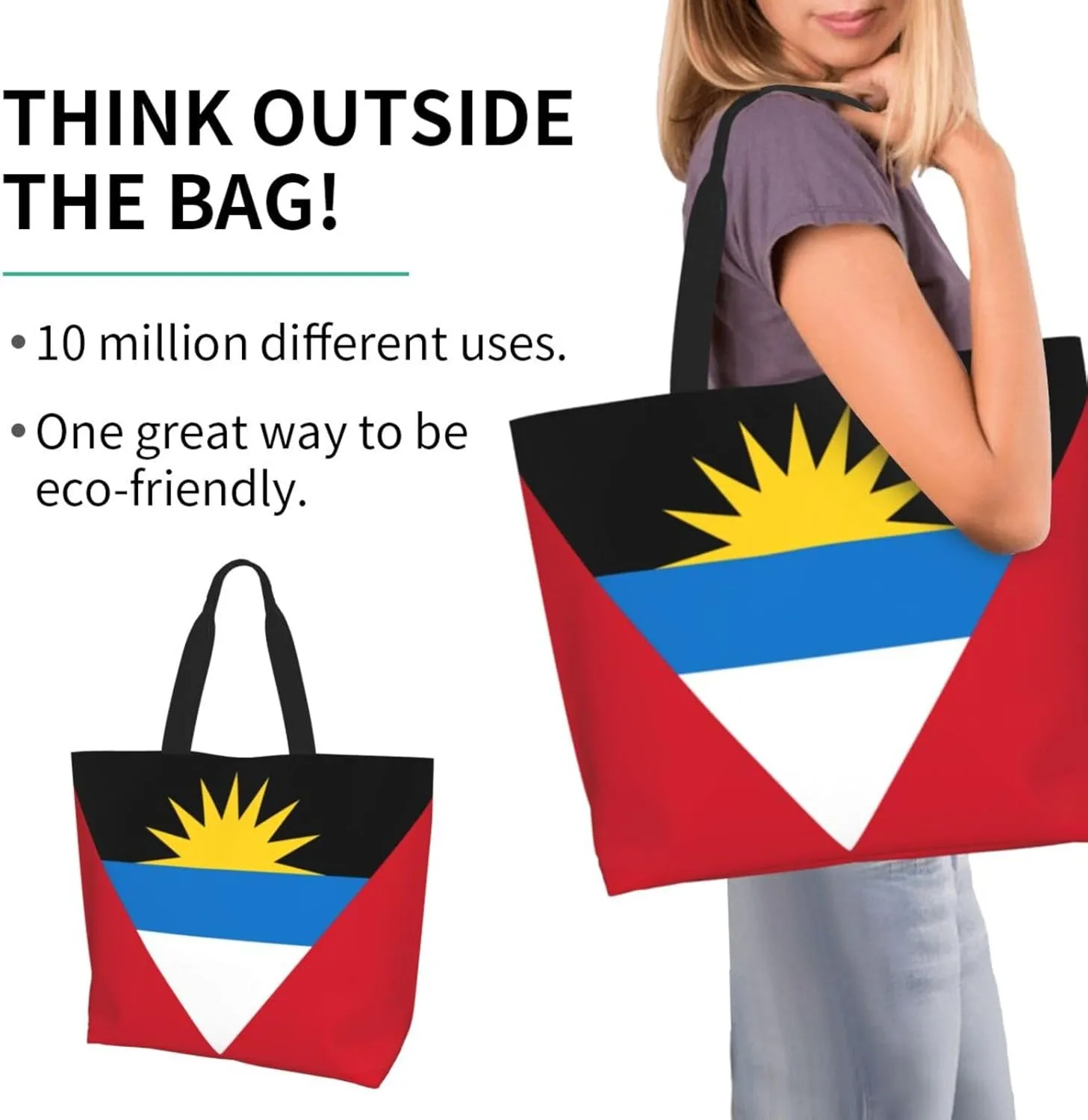 National Flag Tote Bag For Women Men, Extra Large Shoulder Tote Bag For Beach Travel Gym Grocery Shopping