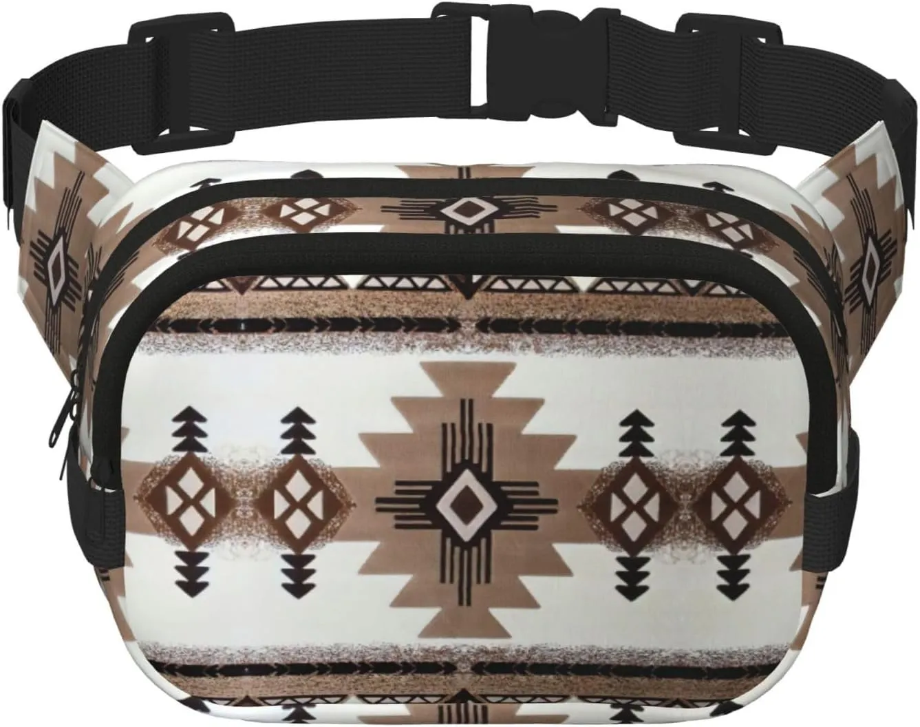Native American Print Men and Women Square Double Layer Waist Bag Workout Crossbody Travel Waist Bag