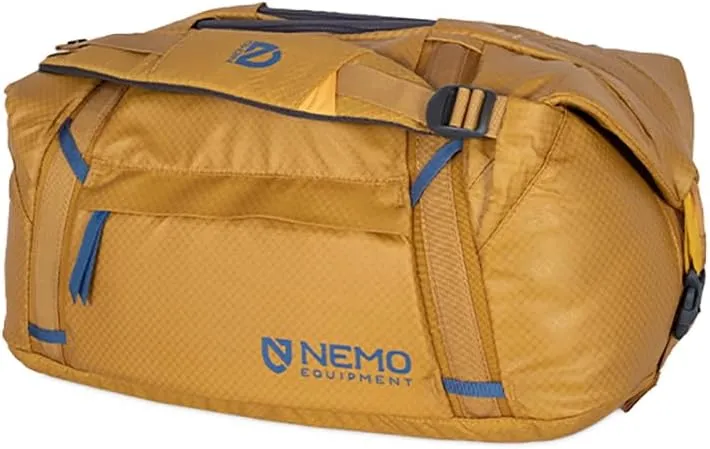 NEMO Equipment Double Haul Convertible Duffel & Tote Bag – Water-Resistant Gear Bag with Backpack Straps - 30L - Chai