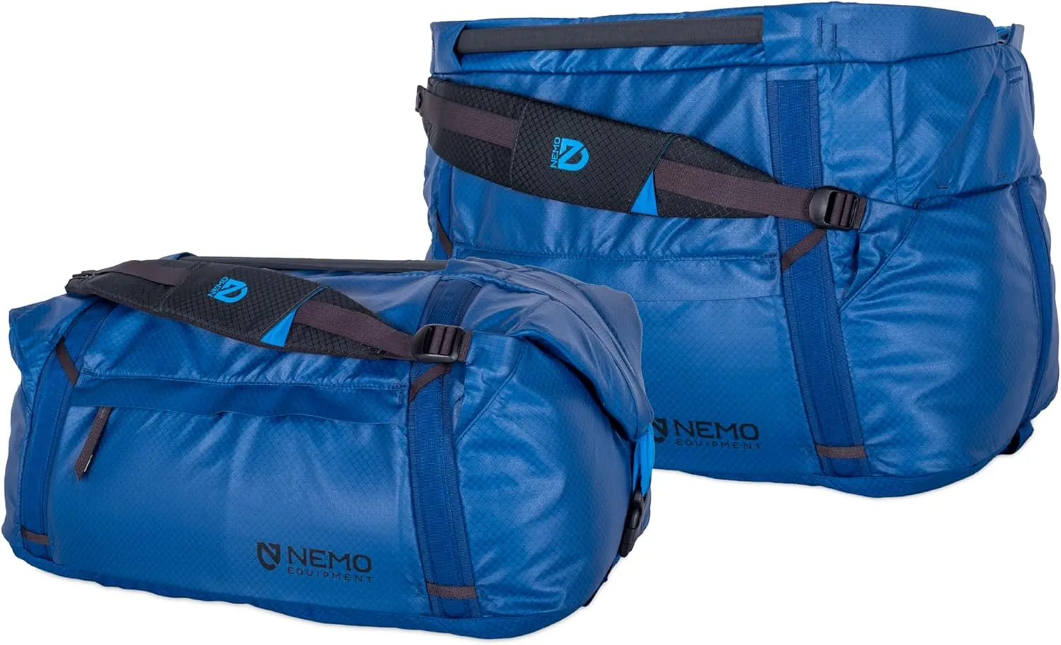 NEMO Equipment Double Haul Convertible Duffel & Tote Bag – Water-Resistant Gear Bag with Backpack Straps - 55L - Lake